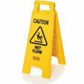 Rubbermaid in.Caution Wet Floor in. Sign Yellow 26 in. 2-Sided English Only FG611277YEL-EA